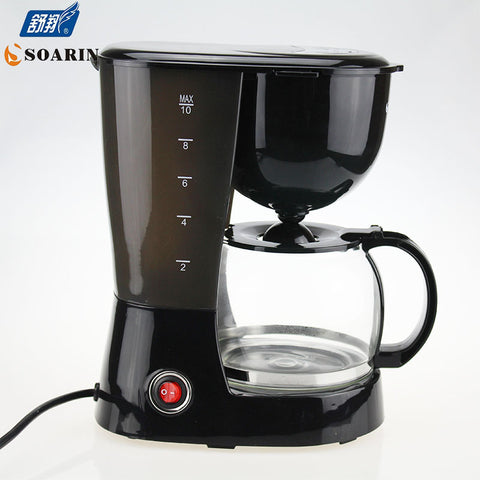 Automatic 5 Cups Espresso Electric Coffee Maker Black Drip Coffee Machine With Water Window High-quality cafe American 800w