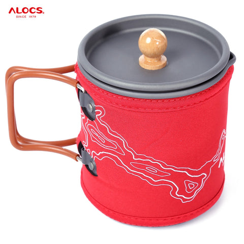 ALOCS CW - K13 600ML Portable Outdoor Aluminum Oxide Coffee Pot Kettle Cup Set for Car Travel Camping
