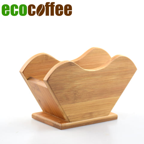 New Arrival Bamboo Coffee Filter Rack V60 Filter Stand  (without filters) Espresso coffee filter rack Iced coffee maker stand