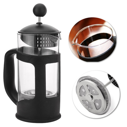New French Press 350ml Heat Resistant Glass Coffee Press Tea Filter Plunger Coffee Maker Pot Home Coffee Accessories