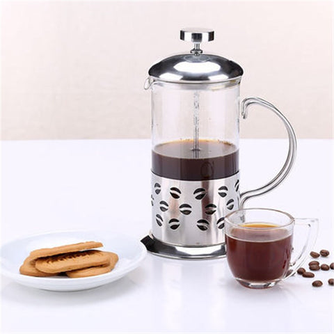 350ML 600ML Stainless Steel French Presses Cafetiere Insulated Coffee Tea Maker With Filter Double Wall Coffee Kettle Pot Silver