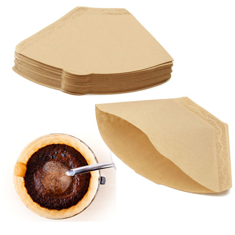 100Pcs Unbleached Coffee Filter Papers Cones Cups Brewer Espresso Strainer New Household Kitchen CoffeeTools Accessories