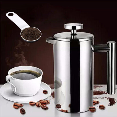 350ml Doublewall Stainless Steel Coffee Plunger French Press Tea Maker Handy Coffee Machine Cafetiere French Press with Filter