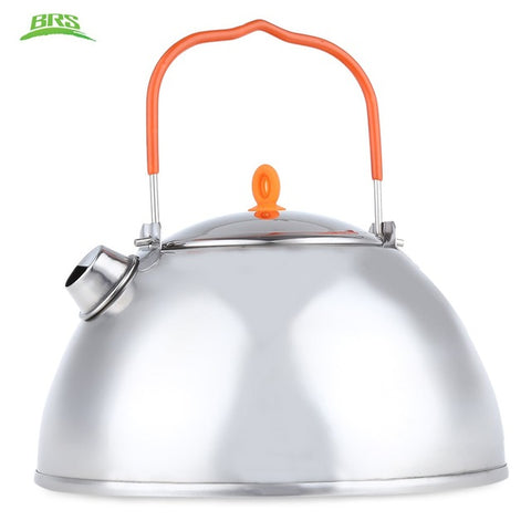 1.1L Stainless Steel Portable Outdoor Coffee Pot Water Kettle Teapot for Camping Backpacking Hiking Teapot  with Mesh Bag