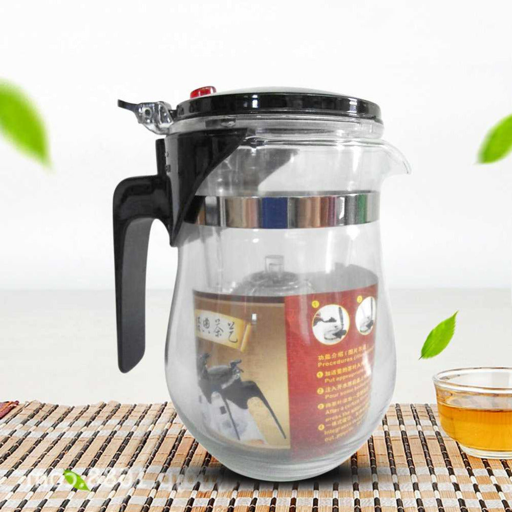 500ml Heat Resistant Glass Tea Pot Chinese Kung Fu Tea Set Puer Kettle Flower Tea Pot Convenient Home Office Teaset