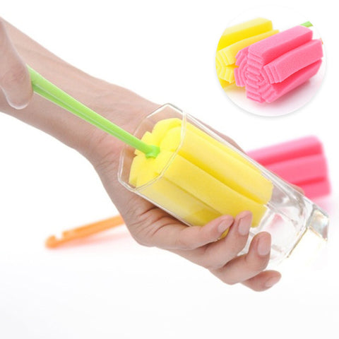 Free Shipping Sponge Brush Bottle Cup Mug Wineglass Coffee Tea Glass Washing Cleaning Kitchen Cleaner Tool Cleaning Brushes