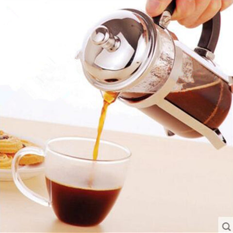 New 600ML French Press Coffee Plunger Maker Leaf Carafe Stainless Steel Filter Coffee Pot Coffee Maker Kettle Tea Pot