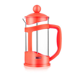 Wulekue 350ML Glass Colorful French Press Coffee Tea Maker Household Office Heat Resistant Pot