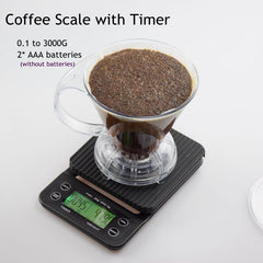 Mini Drip Digital Scale with Timer 3KG 0.1G Electrinoic Kitchen Scale Baking Table Weighting  V60 Coffee Scale