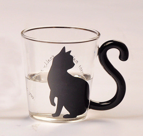 Cute Creative Cat Kitty Glass Mug Cup Cute Cat Hot Coffee Mugs for Creativity Funny Novelty Cups and Mugs of Milk Coffee Tea