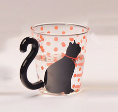 Cute Creative Cat Kitty Glass Mug Cup Cute Cat Hot Coffee Mugs for Creativity Funny Novelty Cups and Mugs of Milk Coffee Tea